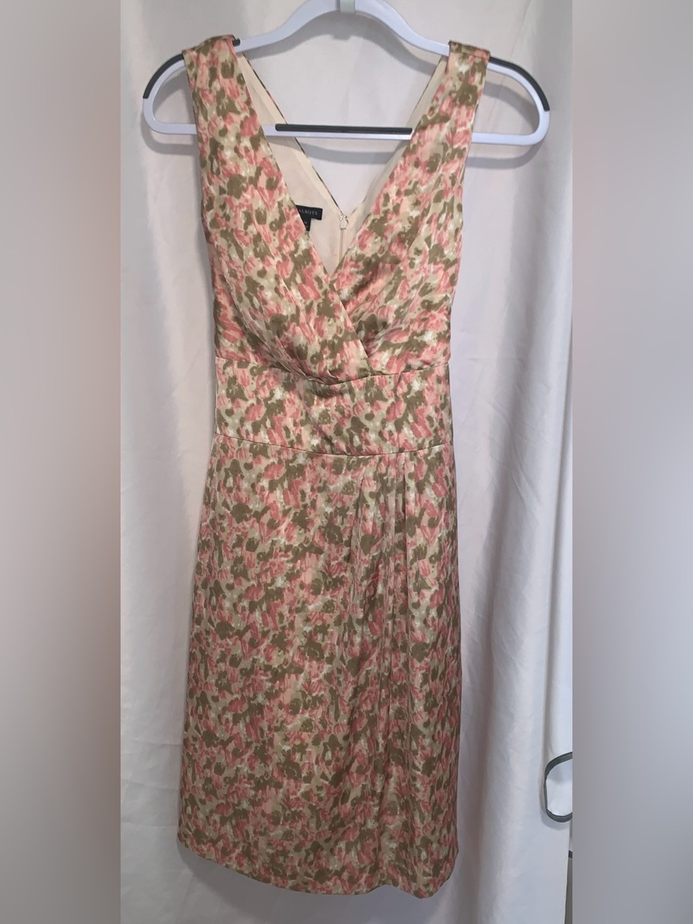 Talbots Pink and Green Floral Midi Dress